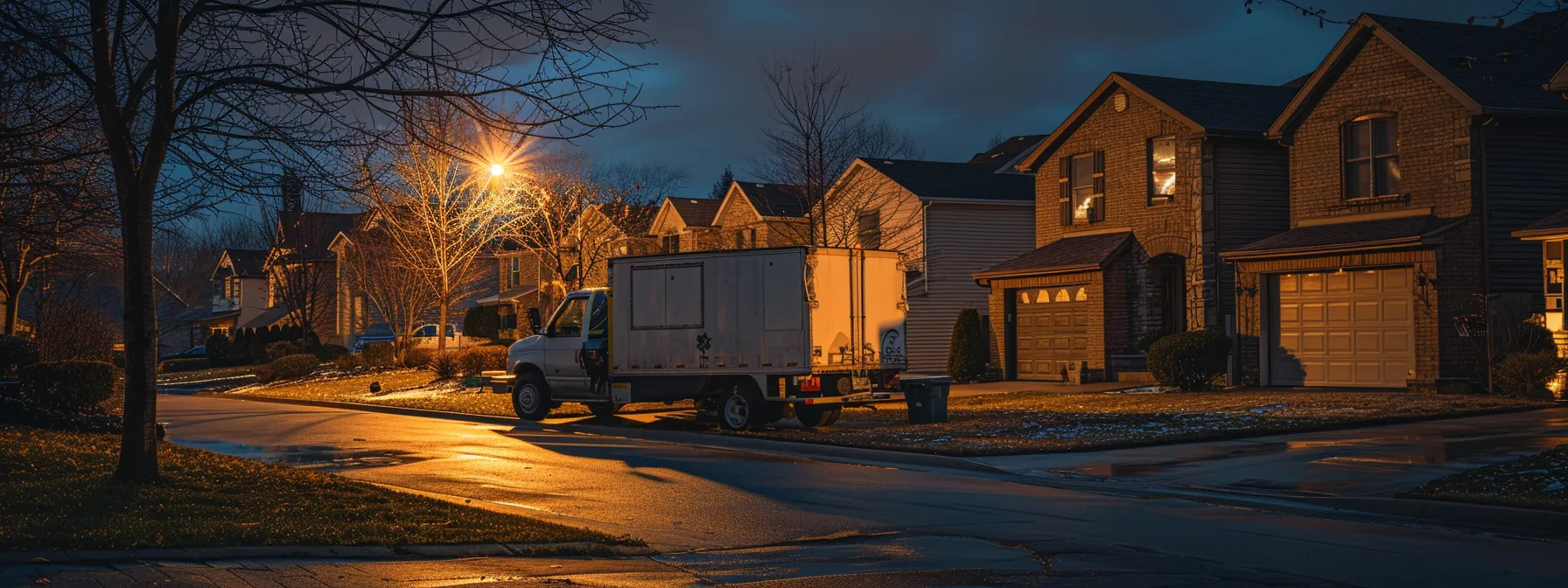 a moving truck parked outside a cozy olathe home, ready to transport belongings with ease and efficiency.